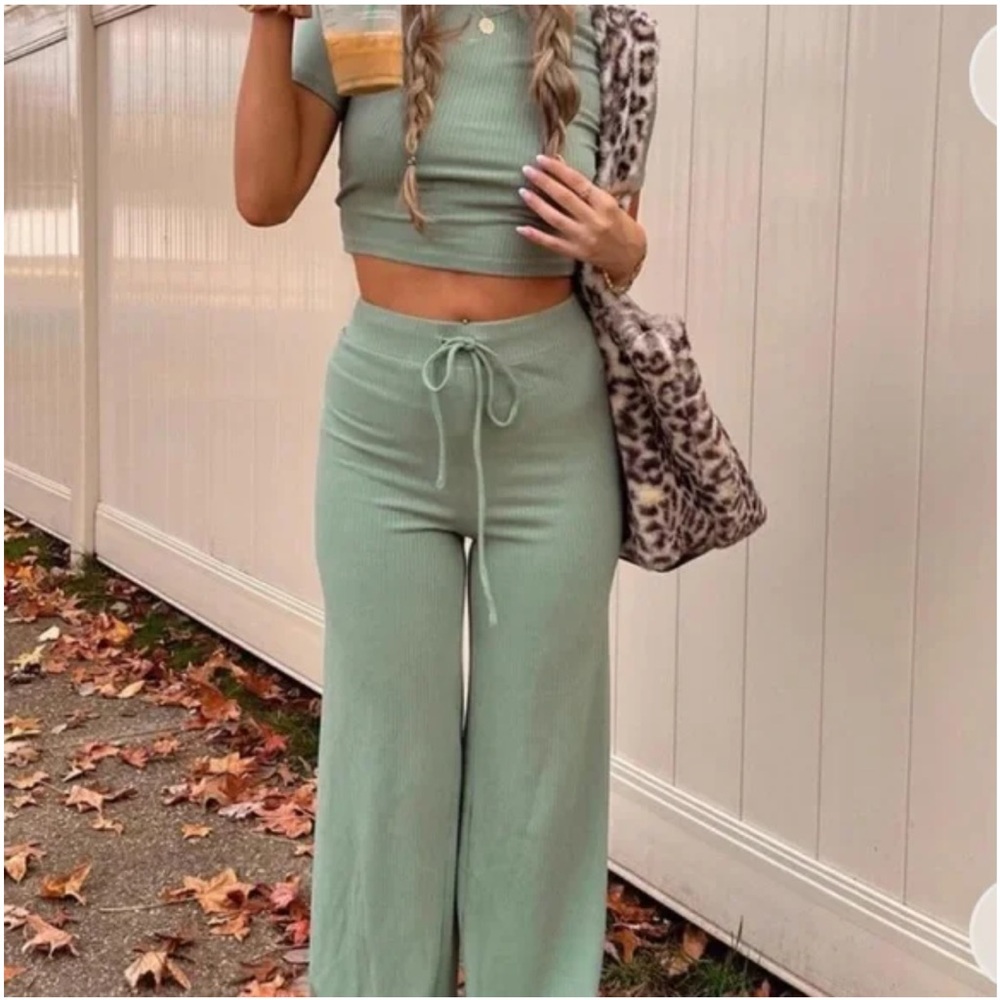 White Fox Boutique sage green set